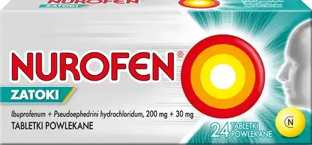 Nurofen Zatoki (Ibuprofen 200 Mg + Chlorowodorek Pseudoefedryny 30 Mg) 24 Tabletek